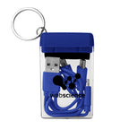 Charging Cable and Screen Cleaner Set, Four-Way - Blue Lime Green - Silk Screen