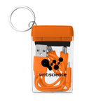 Charging Cable and Screen Cleaner Set, Four-Way Full Color - Orange - Silk Screen