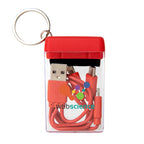 Charging Cable and Screen Cleaner Set, Four-Way - Red - Full Color