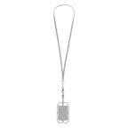 Charging Cable Lanyard with Phone Holder and Wallet - Gray - Blank