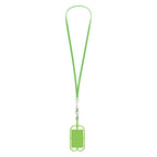 Charging Cable Lanyard with Phone Holder and Wallet - Lime Green - Blank