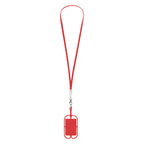 Charging Cable Lanyard with Phone Holder and Wallet - Red - Blank