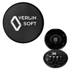 Charging Cord and Adapter Set in a Wireless Charging Case - Black - Pad Print