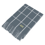 Charleston Throw Blanket with Fringe - Charcoal - Embroidery