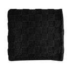 Checkered Sherpa Blanket in Recycled PET - Black - Front