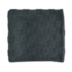 Checkered Sherpa Blanket in Recycled PET - Charcoal - Front