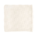 Checkered Sherpa Blanket in Recycled PET - Cream - Front