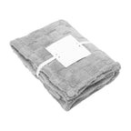 Checkered Sherpa Blanket in Recycled PET - Gray - Card_Blank