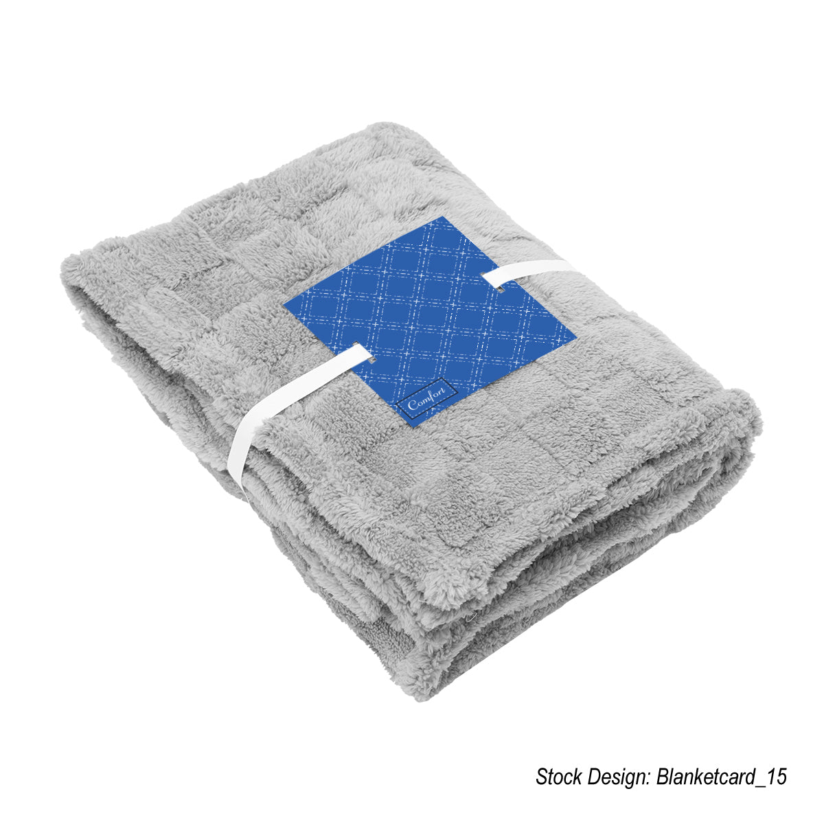 Checkered Sherpa Blanket in Recycled PET - Gray - Card