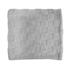 Checkered Sherpa Blanket in Recycled PET - Gray - Front