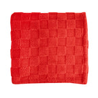 Checkered Sherpa Blanket in Recycled PET - Red - Front