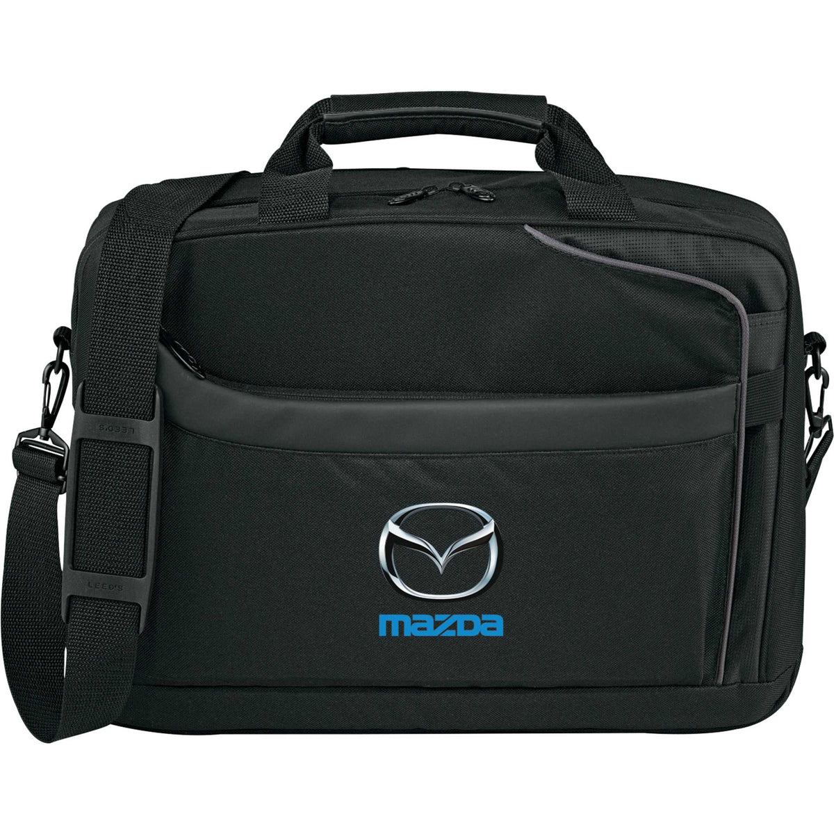CheckMate TSA Computer Briefcase for 15 Inch Laptops Embroidery - Black - Front 3
