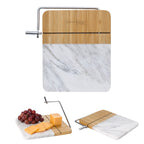 Cheese Cutting Board in Marble and Bamboo with Slicer