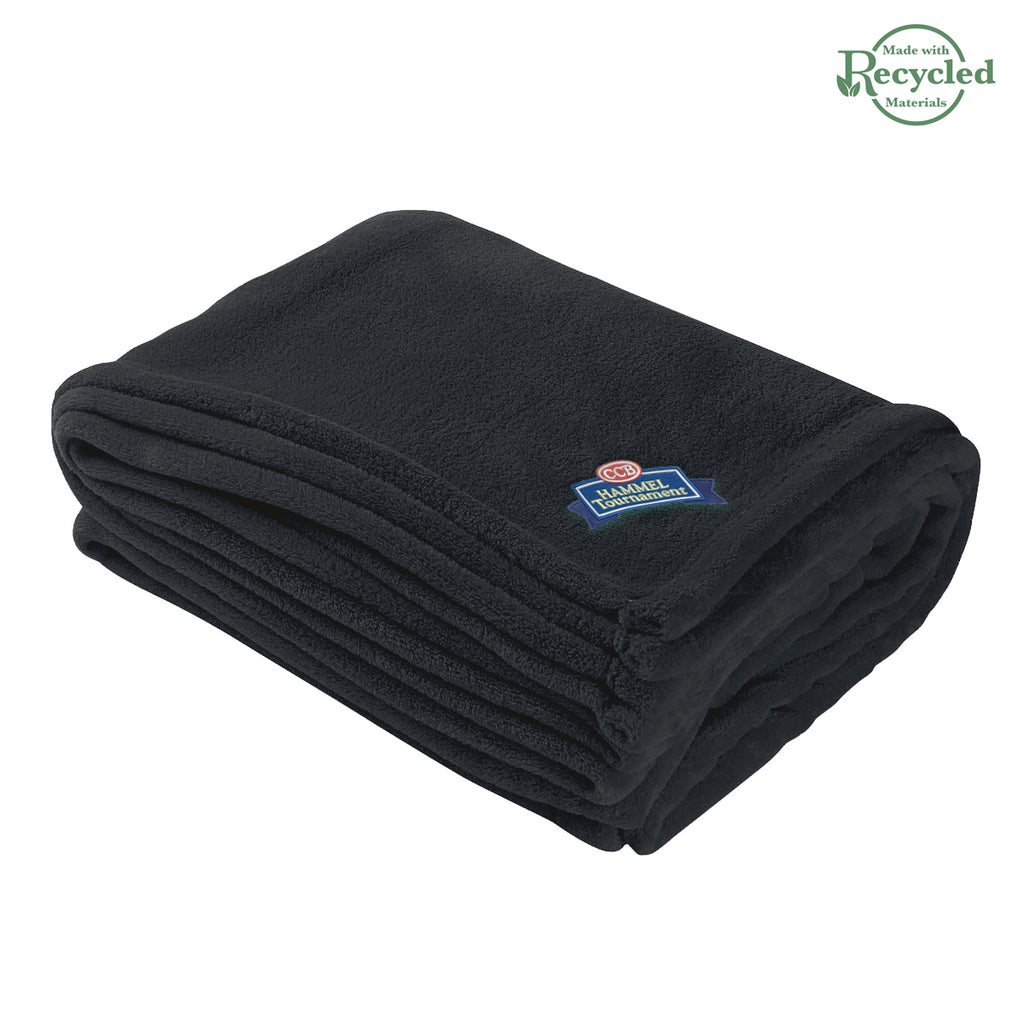 Chenille Blanket in Recycled PET - Black - Embroidery