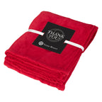 Chenille Blanket in Recycled PET - Red - Optional_BLANKETCARD_4CP