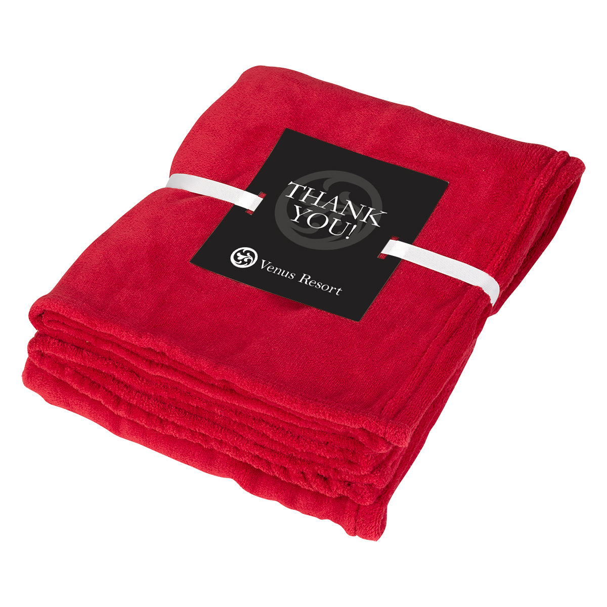 Chenille Blanket in Recycled PET - Red - Optional_BLANKETCARD_4CP