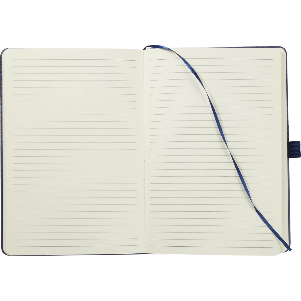 Chesapeake Recycled Journal, 5.5 x 8.5 Inches Debossing - Navy - Open