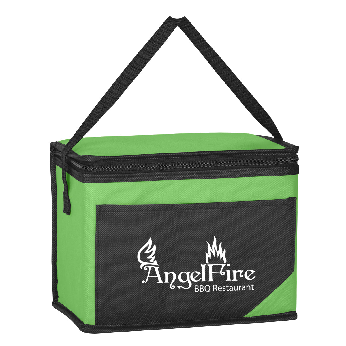 Chow Time Cooler Bag, Non-Woven - Lime Green - Silk Screen