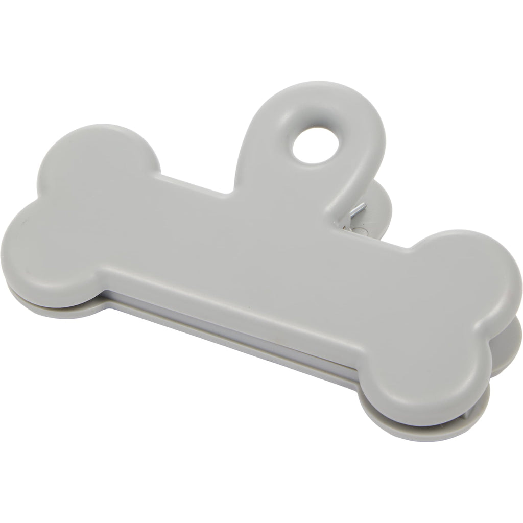 ChowTime Dog Bone Pet Food Bag Clip - Gray - Left Angle