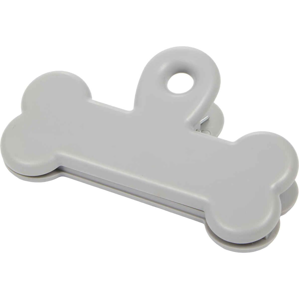 ChowTime Dog Bone Pet Food Bag Clip - Gray - Left Angle