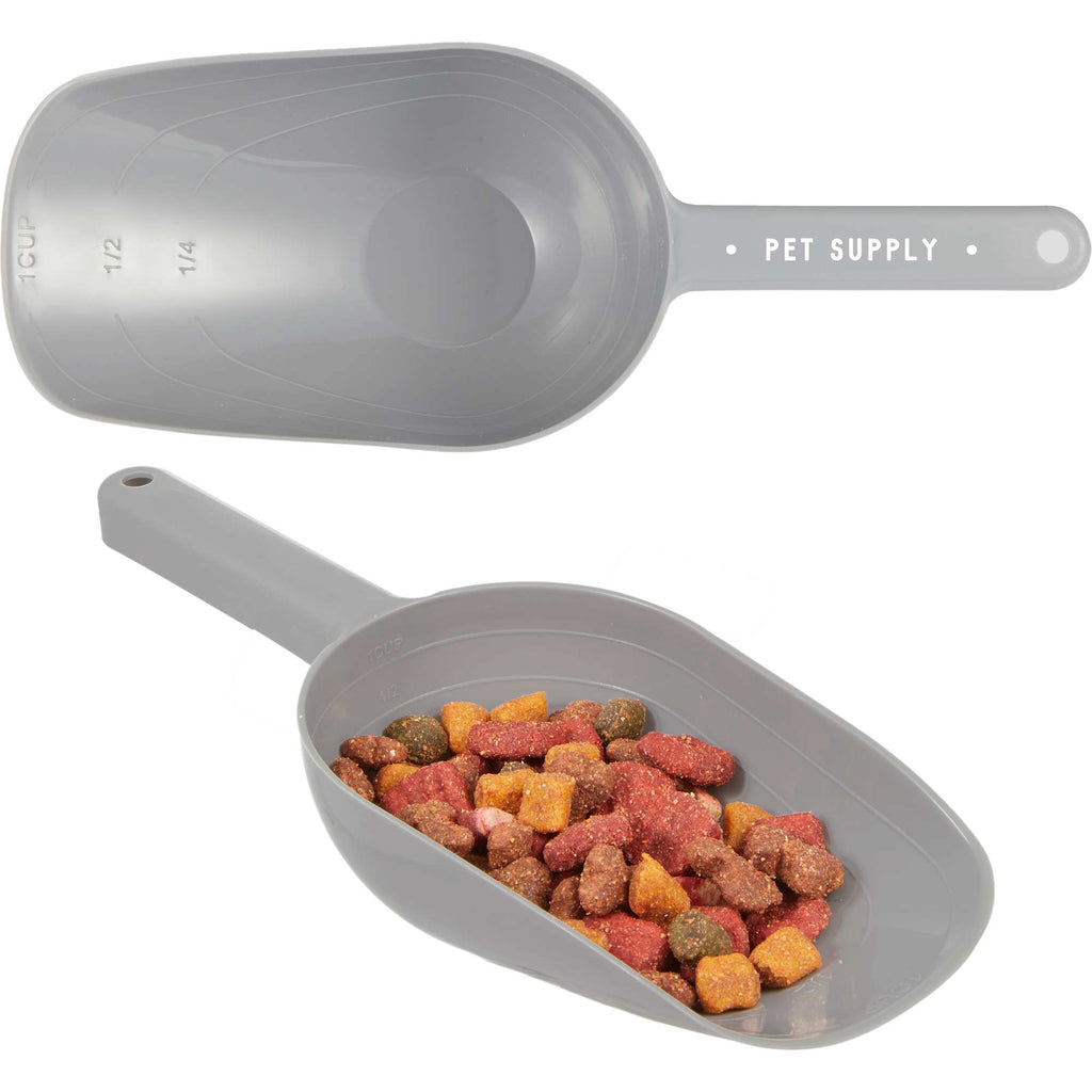 ChowTime Pet Food Scoop with Measuring Marks - Gray - Front Default