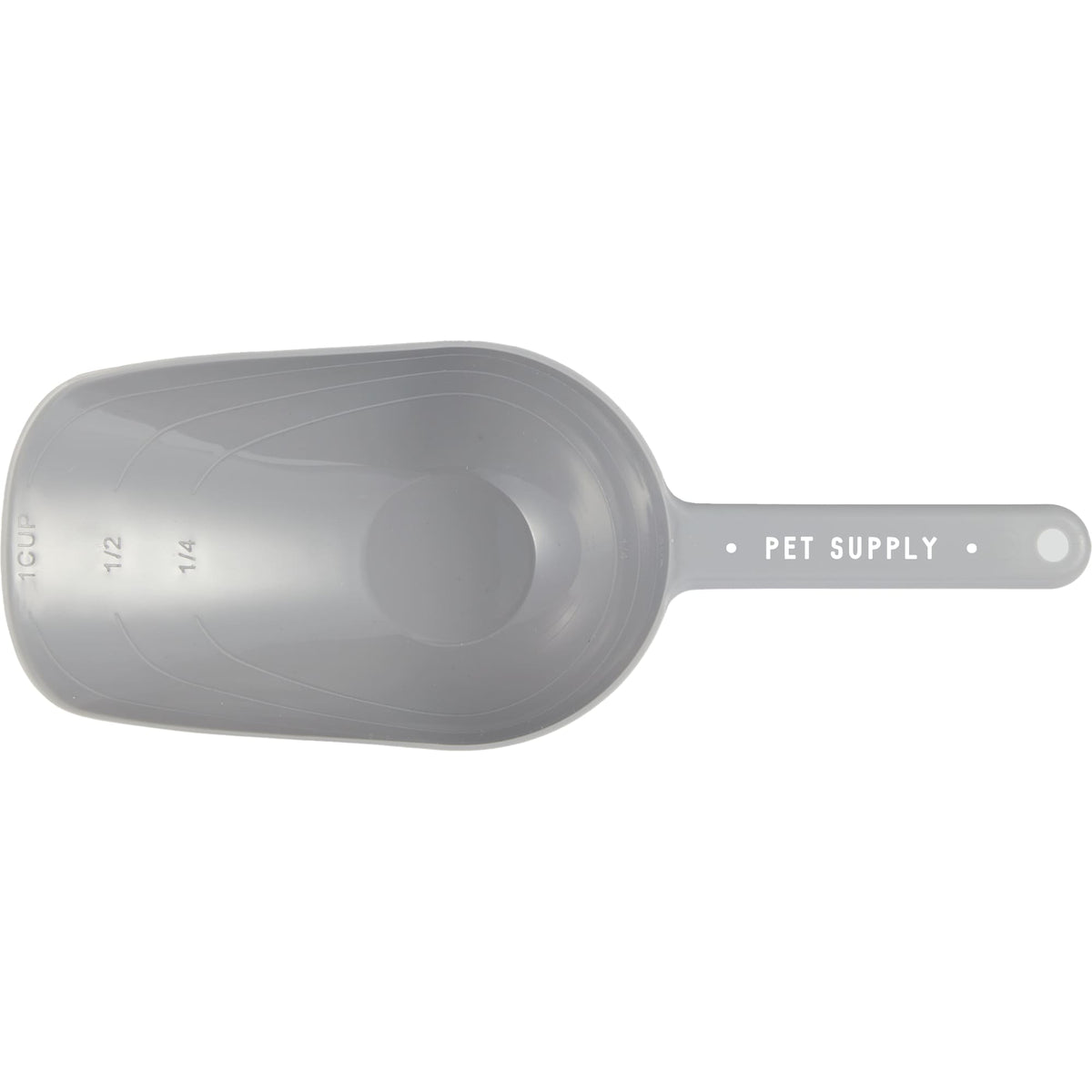 ChowTime Pet Food Scoop with Measuring Marks - Gray - Front