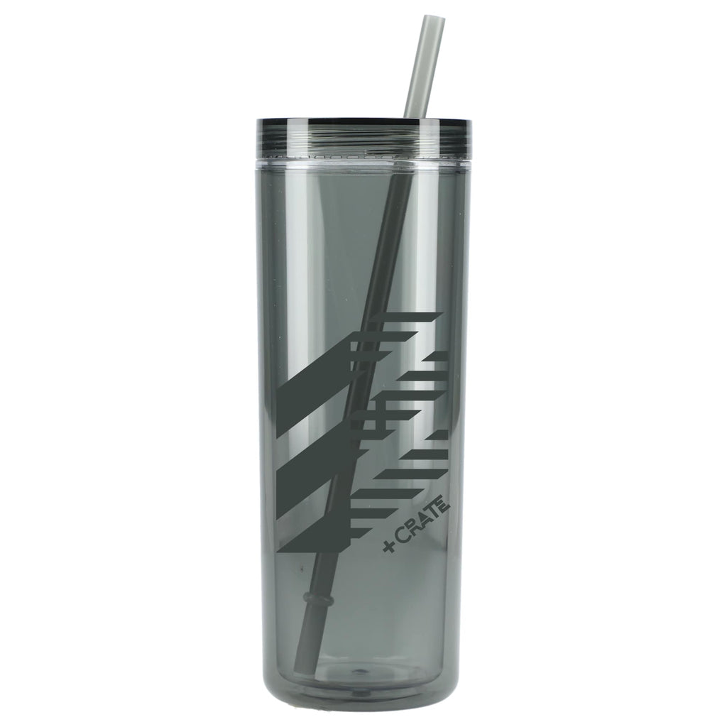 Chroma Skinny Tumbler in Recycled Acrylic, 16 oz - Black - Front 2