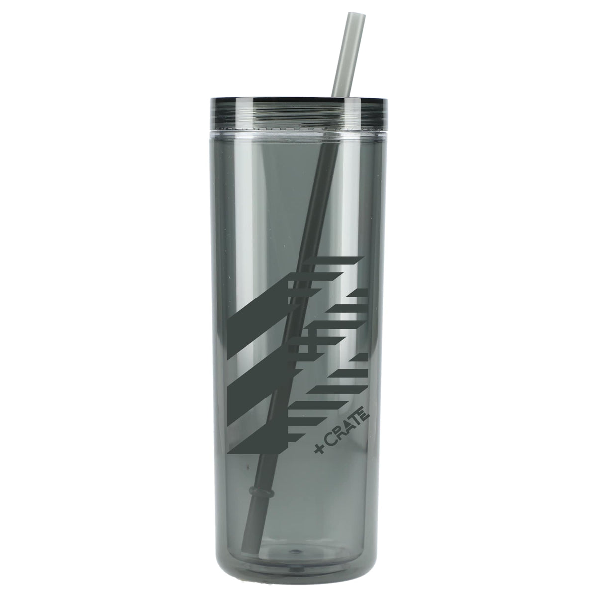 Chroma Skinny Tumbler in Recycled Acrylic, 16 oz - Black - Front 2