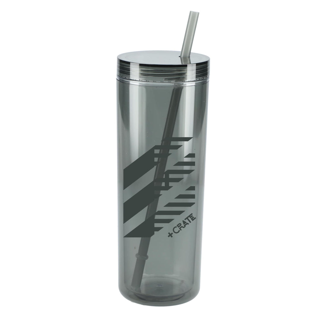 Chroma Skinny Tumbler in Recycled Acrylic, 16 oz - Black - Front