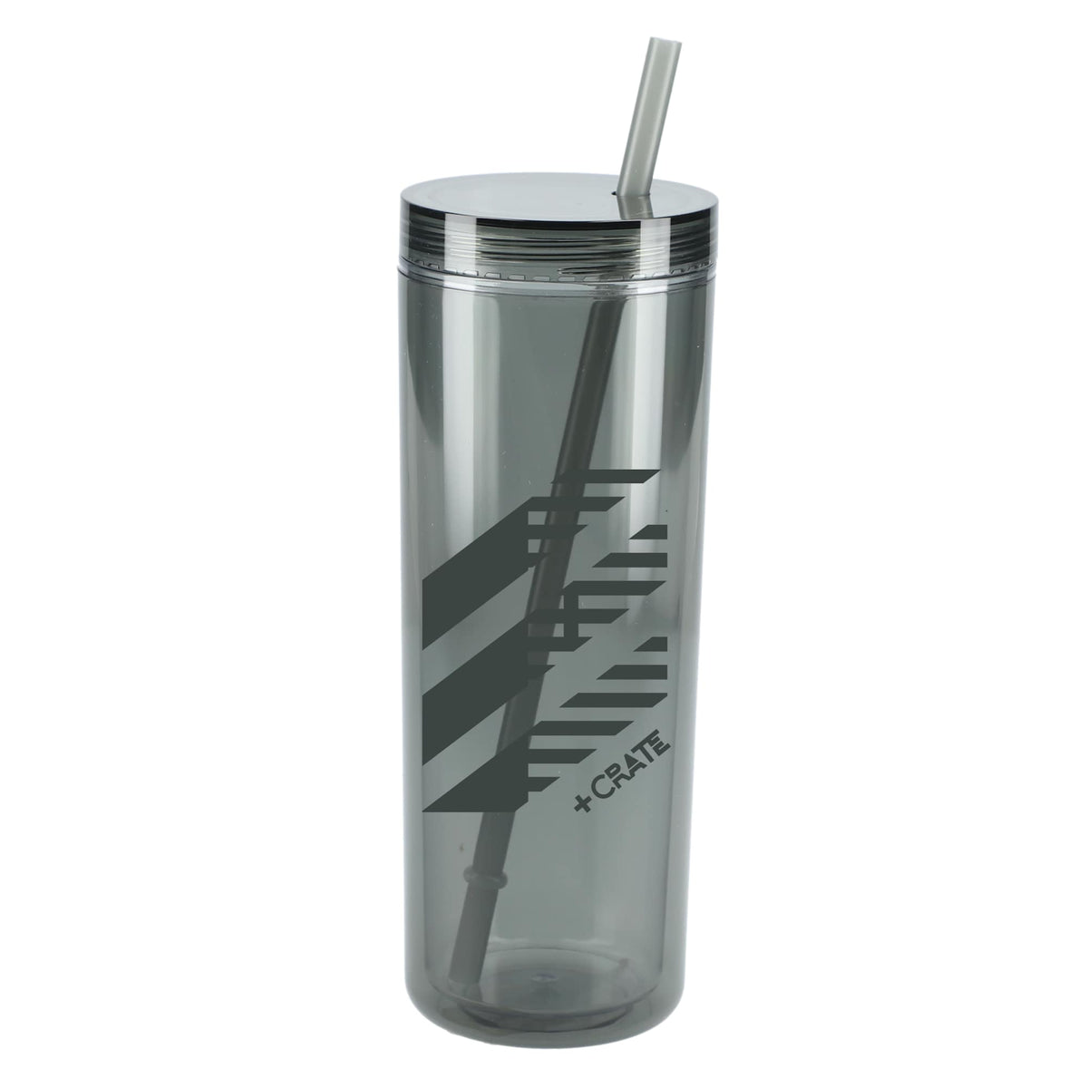 Chroma Skinny Tumbler in Recycled Acrylic, 16 oz - Black - Front