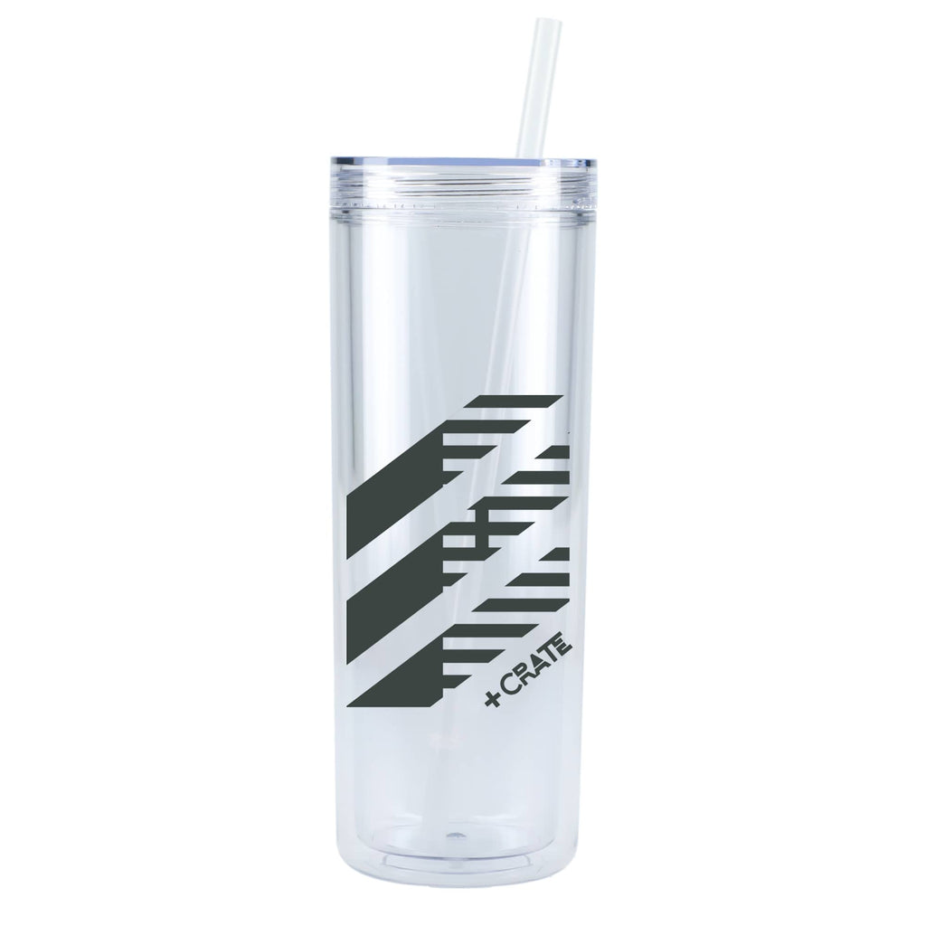 Chroma Skinny Tumbler in Recycled Acrylic, 16 oz - Clear - Front 2
