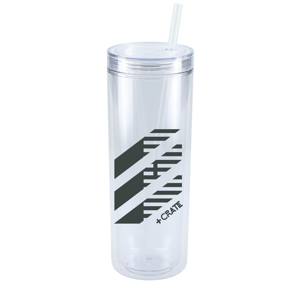 Chroma Skinny Tumbler in Recycled Acrylic, 16 oz - Clear - Front