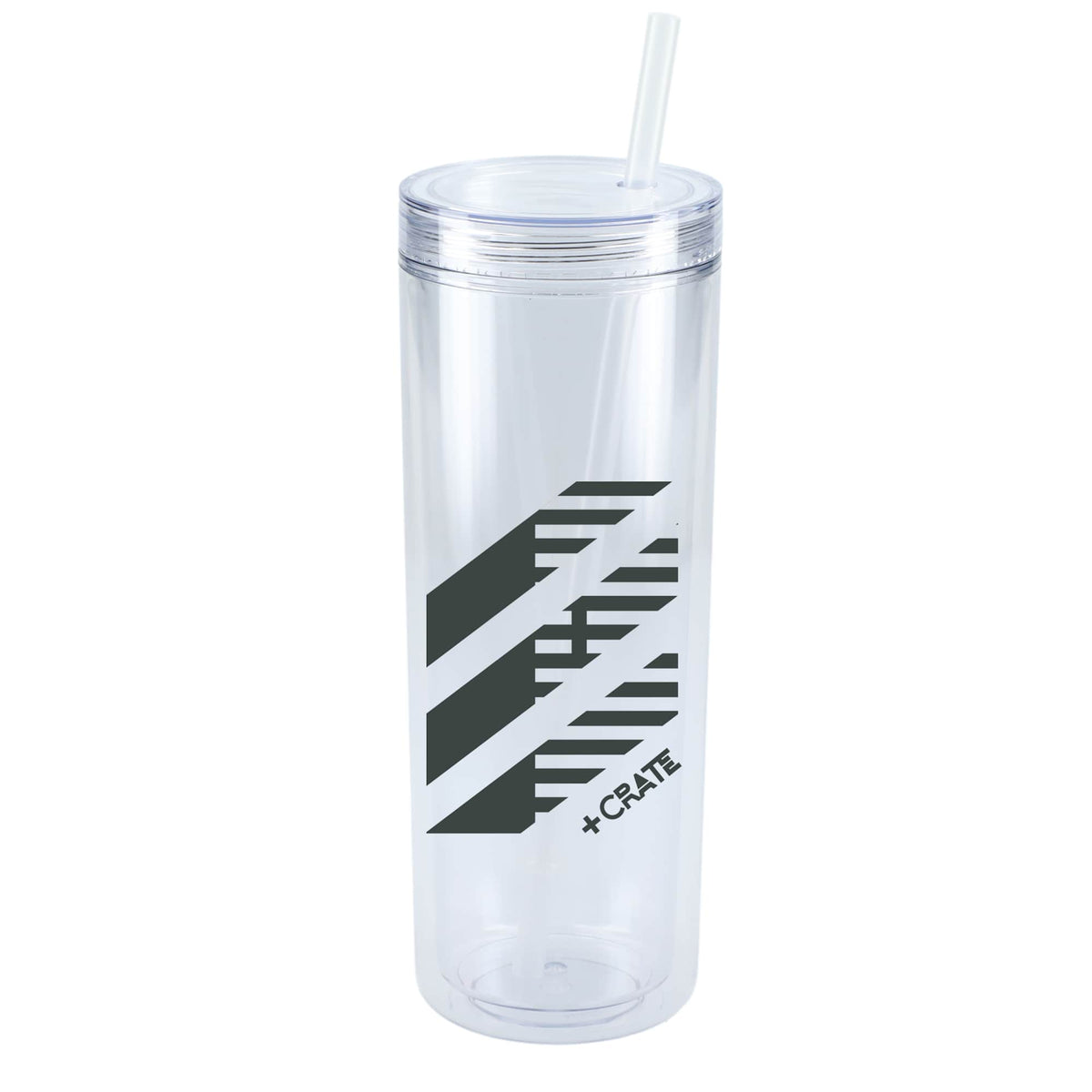 Chroma Skinny Tumbler in Recycled Acrylic, 16 oz - Clear - Front