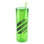 Chroma Skinny Tumbler in Recycled Acrylic, 16 oz - Lime - Front 2