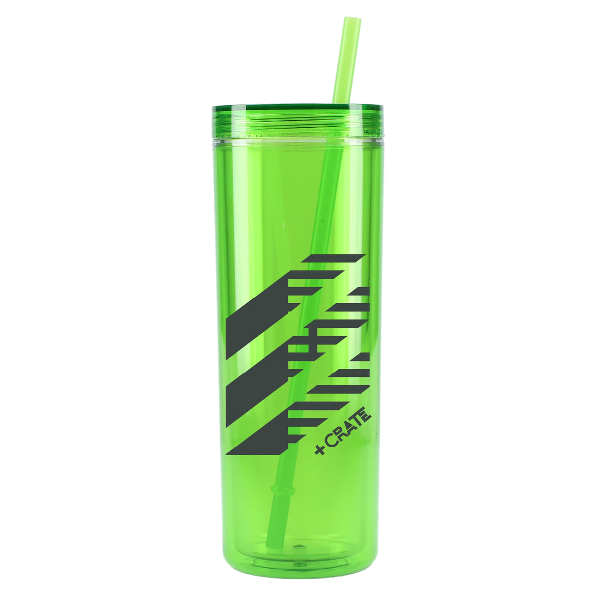 Chroma Skinny Tumbler in Recycled Acrylic, 16 oz - Lime - Front