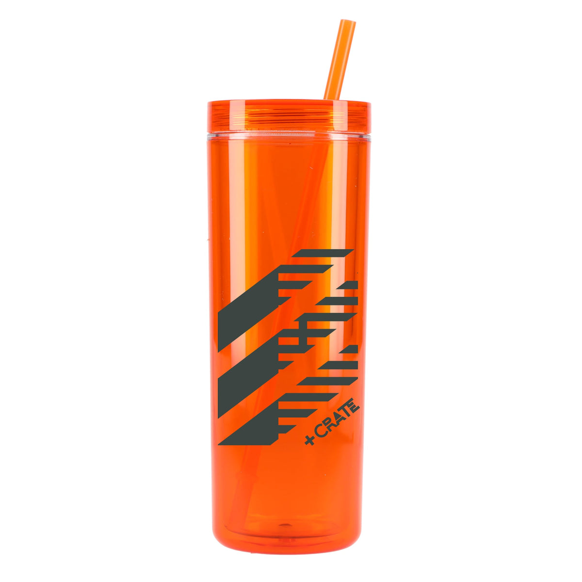 Chroma Skinny Tumbler in Recycled Acrylic, 16 oz - Orange - Front