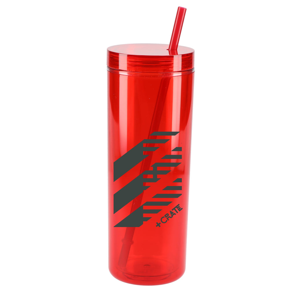 Chroma Skinny Tumbler in Recycled Acrylic, 16 oz - Red - Front