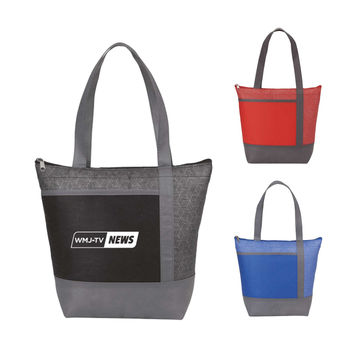 Chrome Non-Woven Lunch Cooler for 9 Cans - Black - Front Group