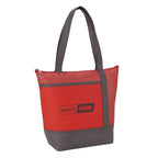 Chrome Non-Woven Lunch Cooler for 9 Cans - Red - Right Angle