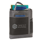 Chrome Zippered Convention Tote with Mesh Bottle Pocket - Black - Right Angle