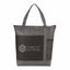 Chrome Zippered Convention Tote with Mesh Bottle Pocket Full Color - Black - Front