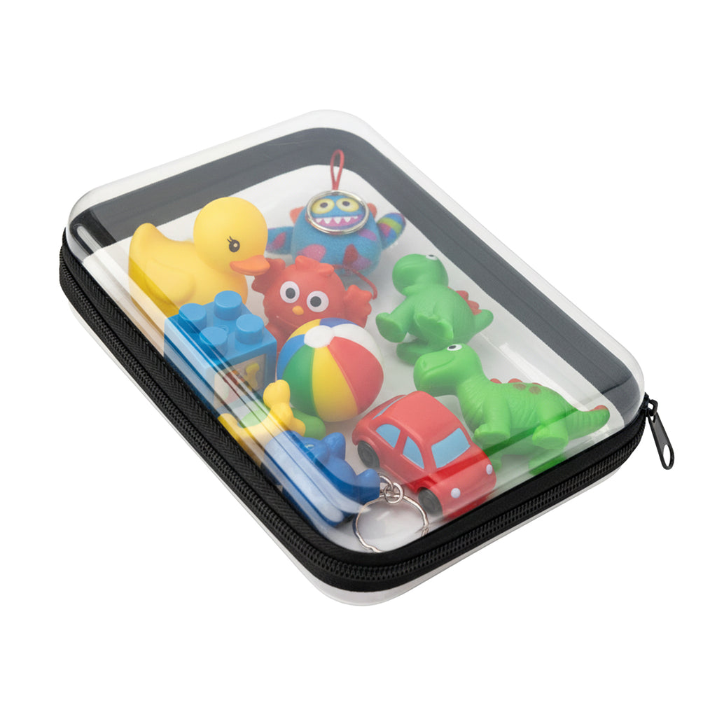 Claire Hard Case with Zip - Clear with Black - Inuse1