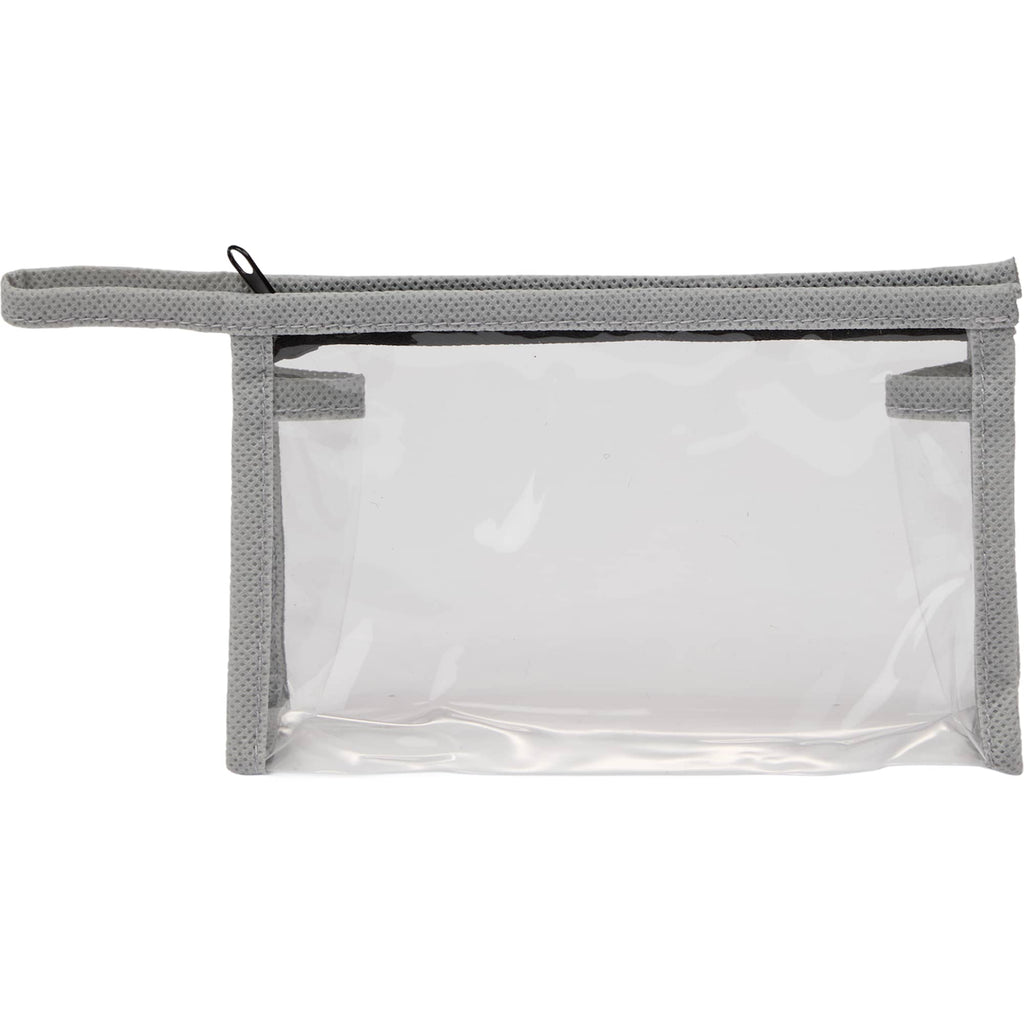 Claro Clear Toiletry Bag with Accent Trim - Gray - Back