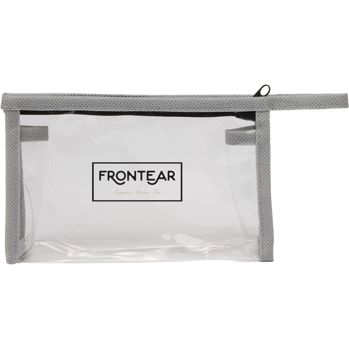 Claro Clear Toiletry Bag with Accent Trim - Gray - Front