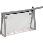 Claro Clear Toiletry Bag with Accent Trim - Gray - Right Angle