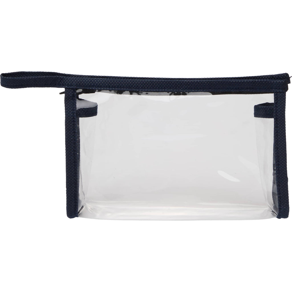 Claro Clear Toiletry Bag with Accent Trim - Navy - Back