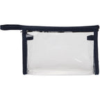 Claro Clear Toiletry Bag with Accent Trim - Navy - Back