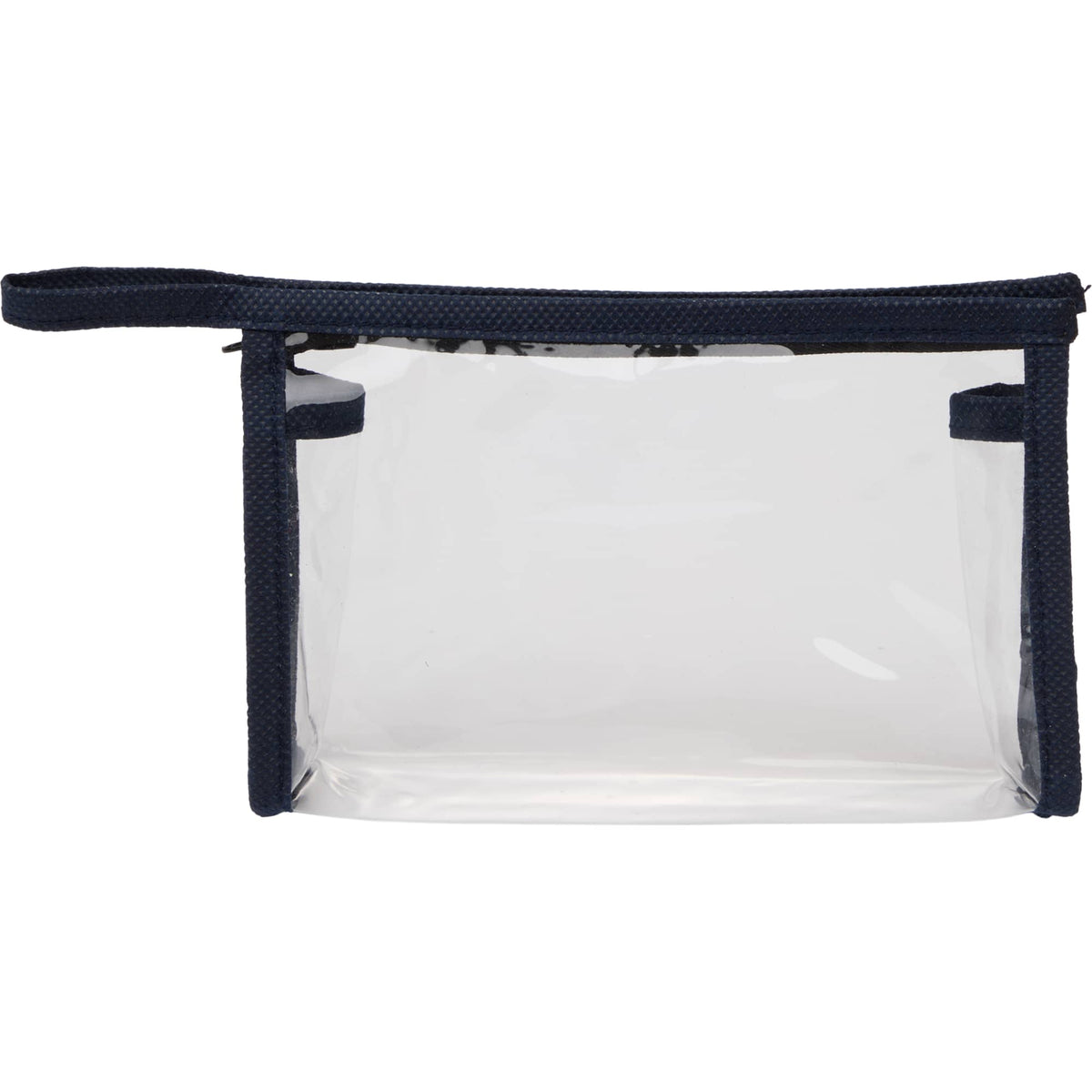 Claro Clear Toiletry Bag with Accent Trim - Navy - Back