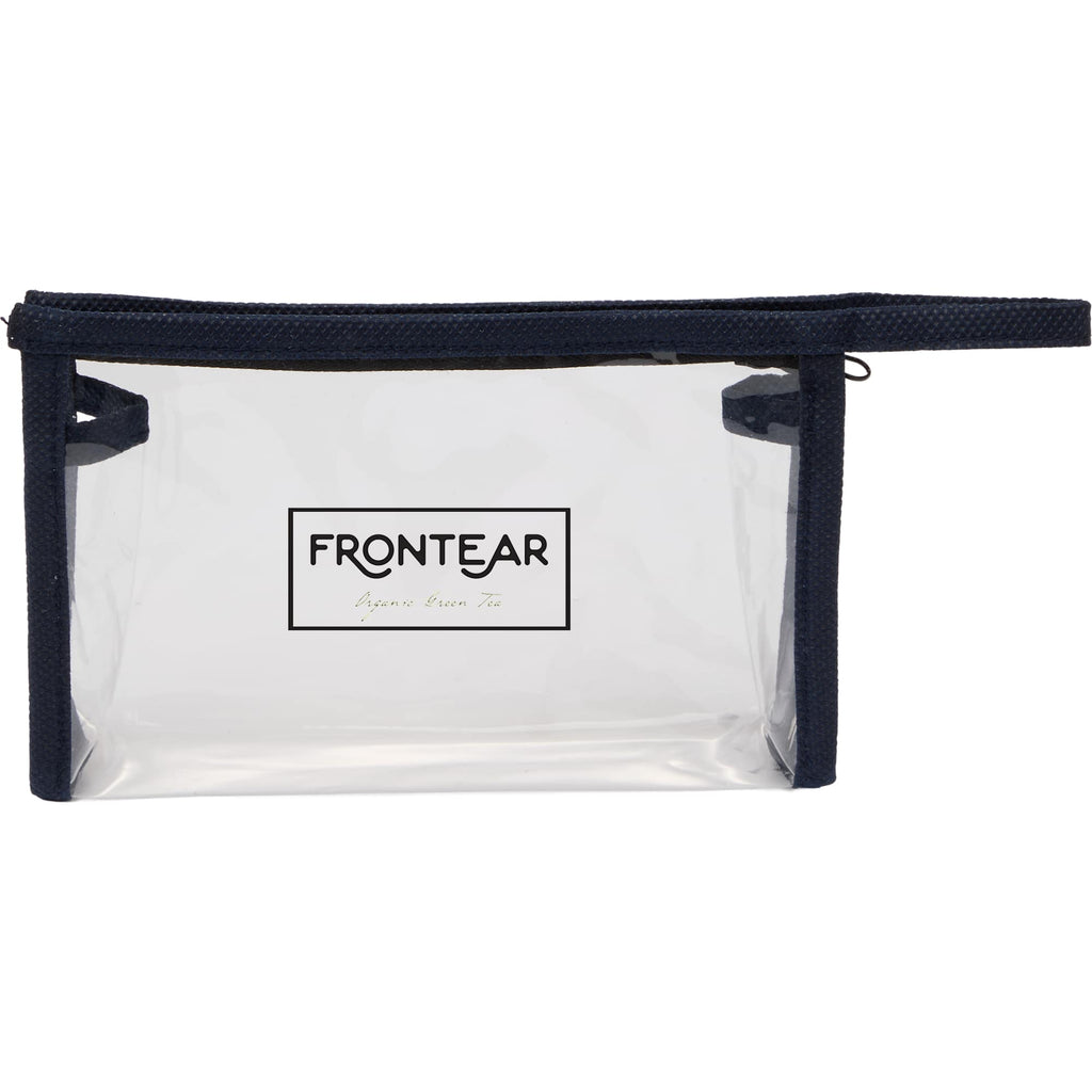 Claro Clear Toiletry Bag with Accent Trim - Navy - Front