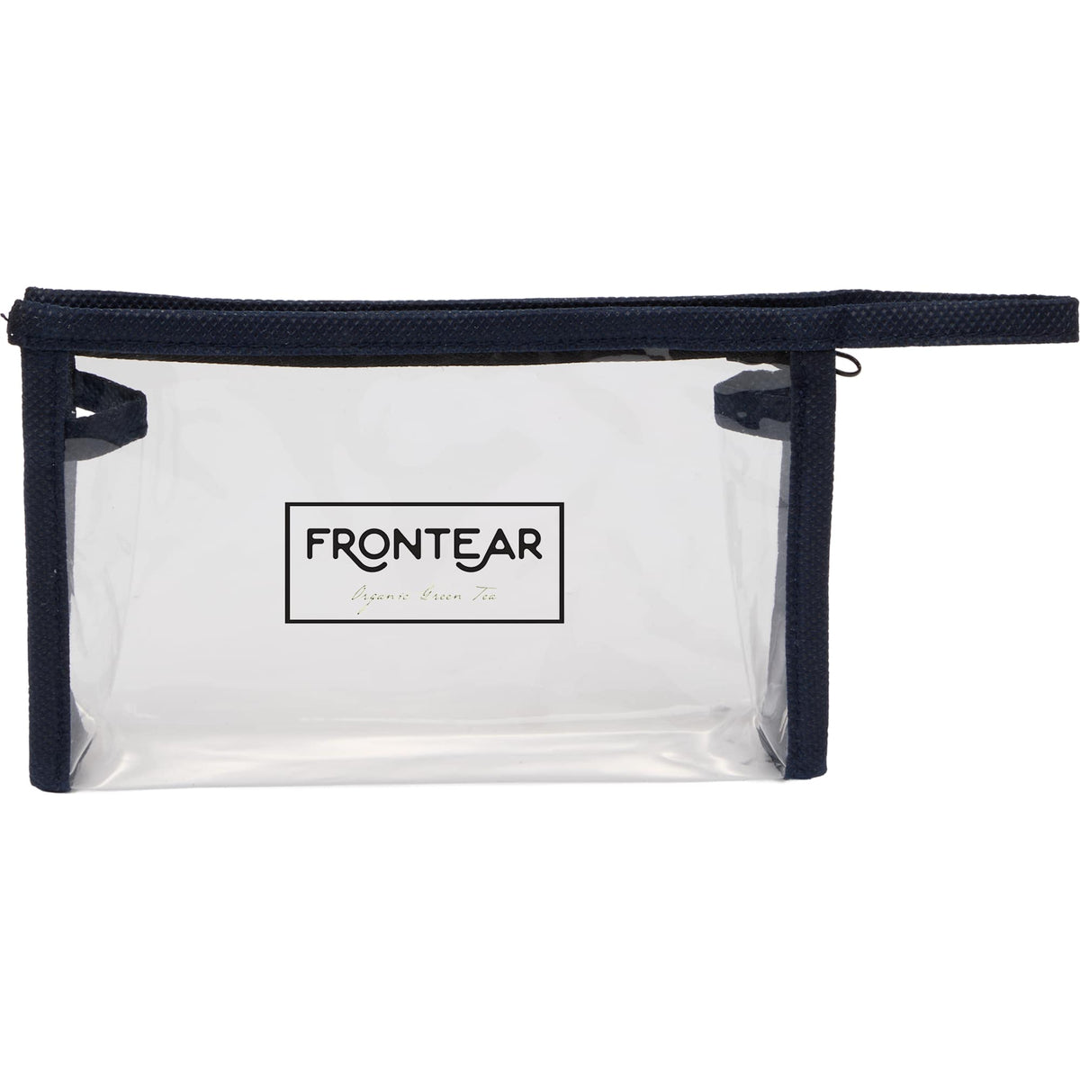 Claro Clear Toiletry Bag with Accent Trim - Navy - Front